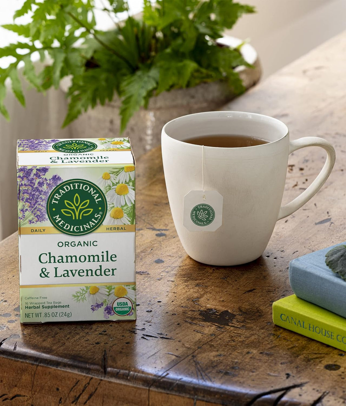 Traditional Medicinals Organic Chamomile with Lavender Herbal Tea, 16 Tea Bags (Pack of 2)