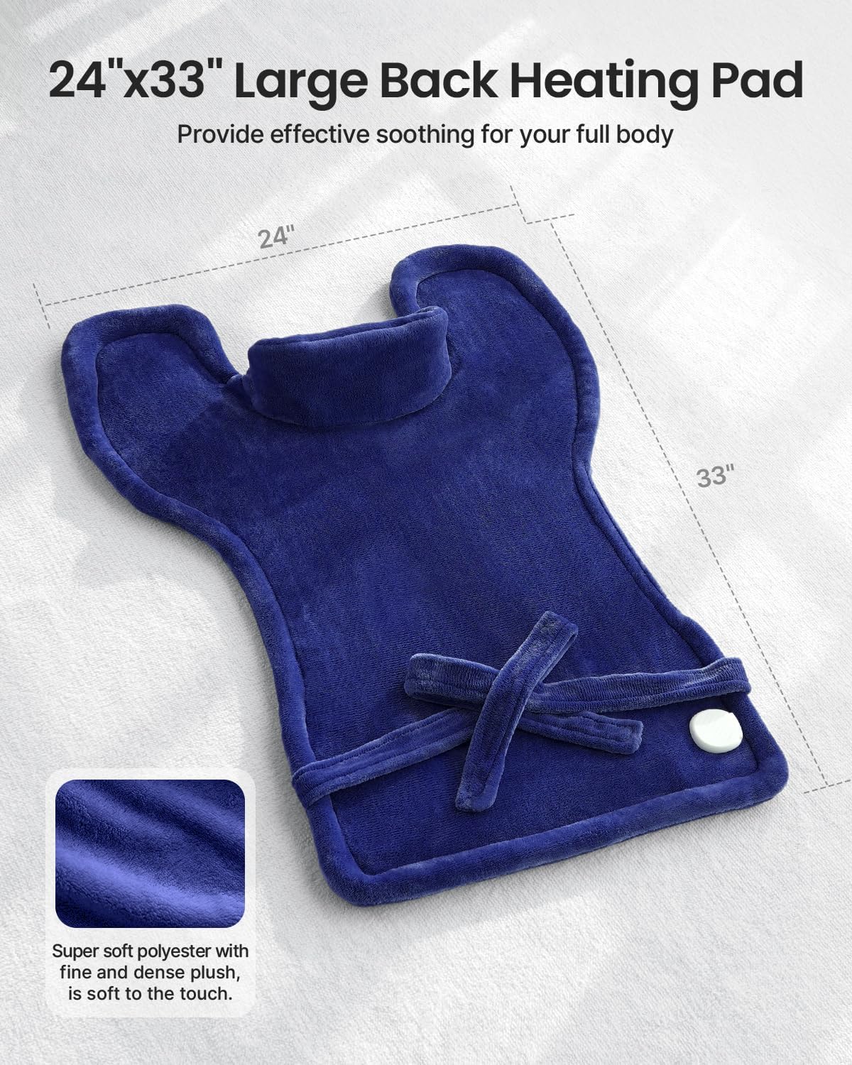 RENPHO Fathers Day Dad Gifts, Electric Heating Pad - 6 Heat Levels for Neck Shoulder and Back, Birthday Gifts for Women Men, Weighted Pad for Snug Fit, ETL Certified, FSA Eligible, 24"x33" Gray