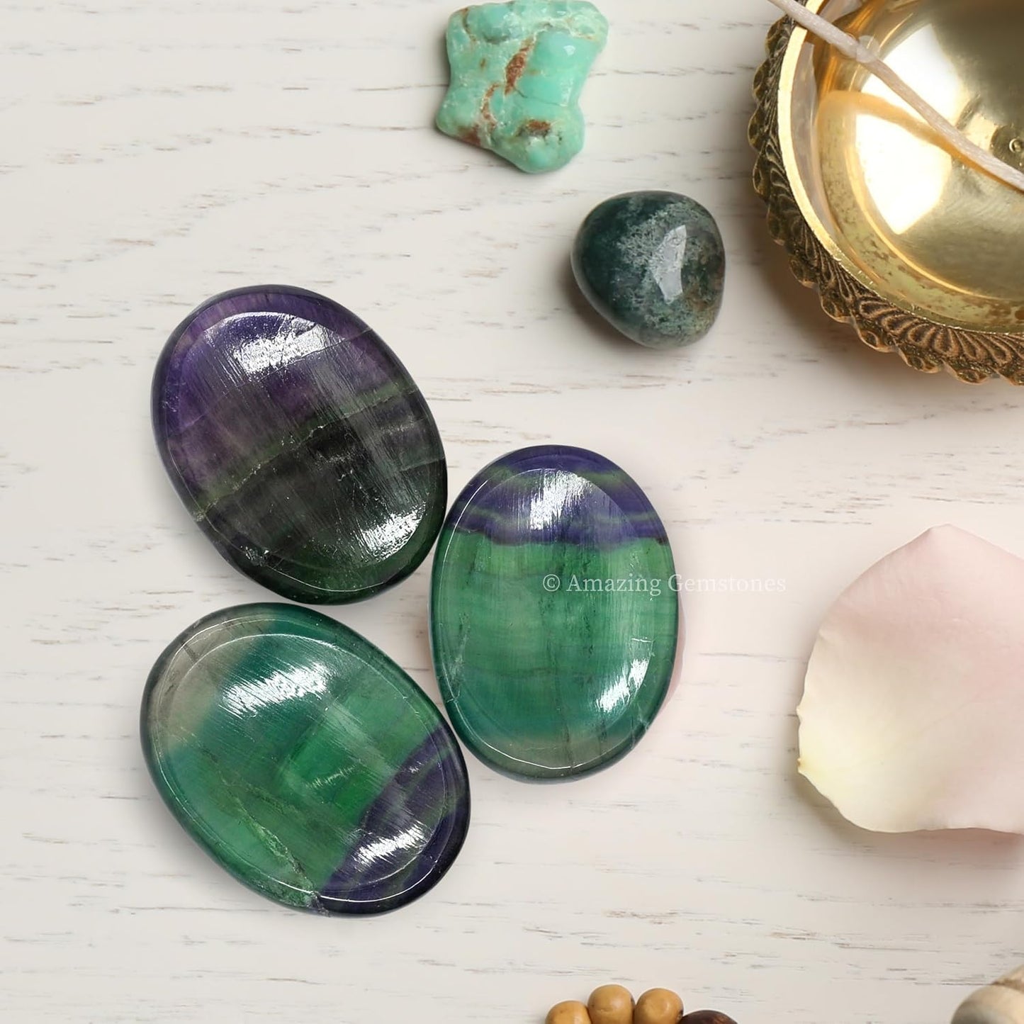 Amazing Gemstone Labradorite Thumb Worry Stone, Anxiety Stone, Healing Crystals - Piedra Crystal Fidget for Gift, Meditation, Calming, Relaxation, Stress Relief - Colors B