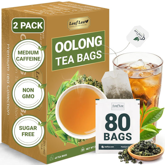 LeafLea Oolong Tea Bags, Post-Meal Comfort & Daily Ease, 80 Count