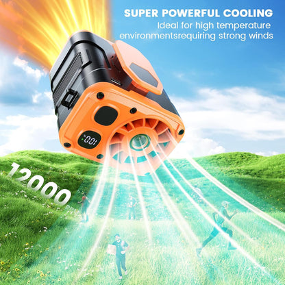 coldSky Upgraded Waist Fan 5 Speeds Clip On Fan, 24 Hrs Cooling for Outdoor