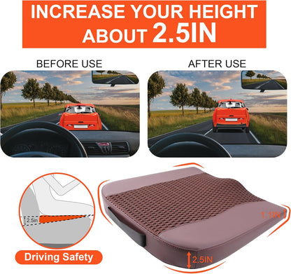 Lofty Aim Car Seat Cushion, Comfort Memory Foam Car Cushions for Driving - Sciatica & Lower Back Pain Relief, Driver Seat Pillow for Auto, Office Chair, Wheelchair - Black