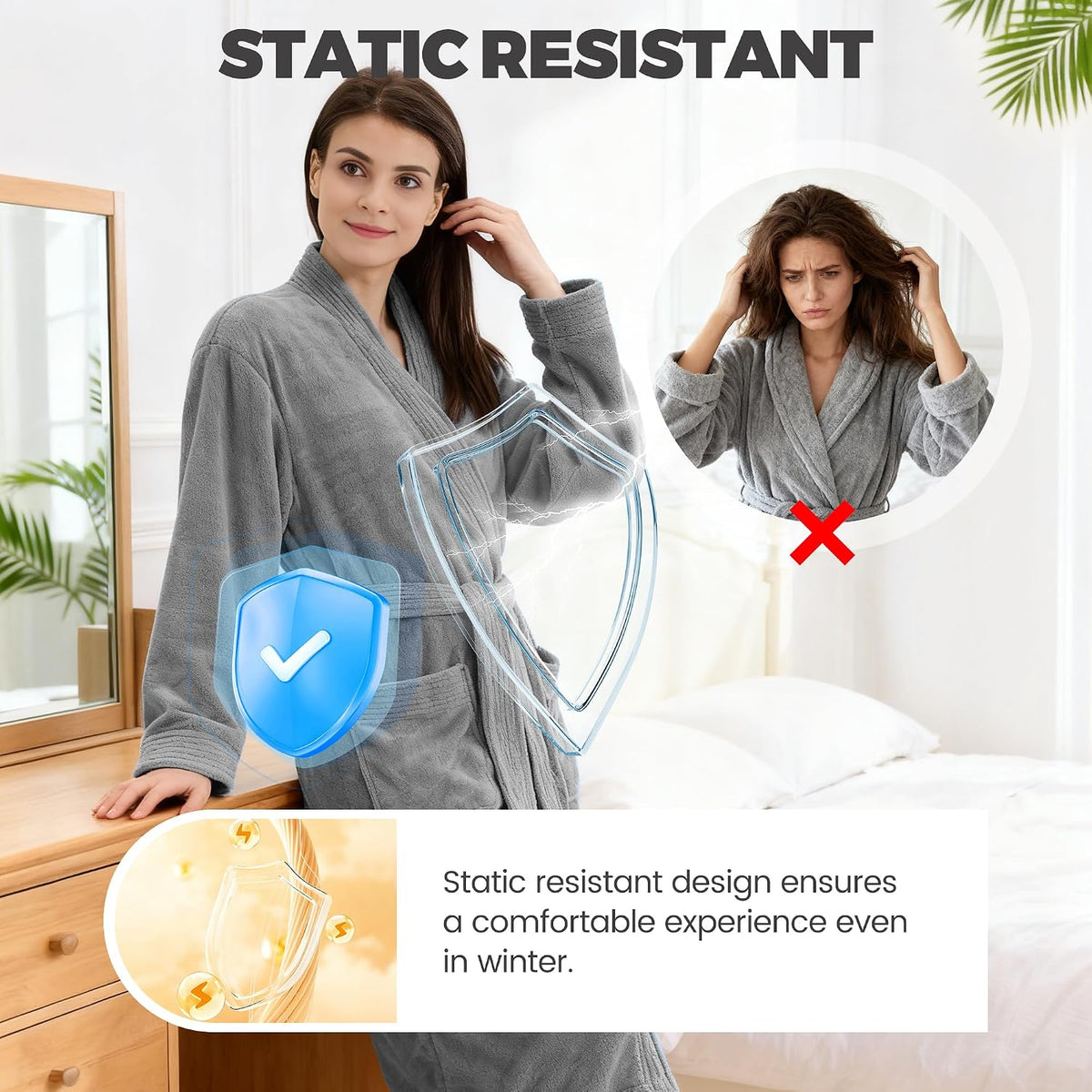 PJGGZ Towel Robe for Women – Soft Absorbent Kimono Bathrobe, Quick-Dry Spa Shower & Hotel Use