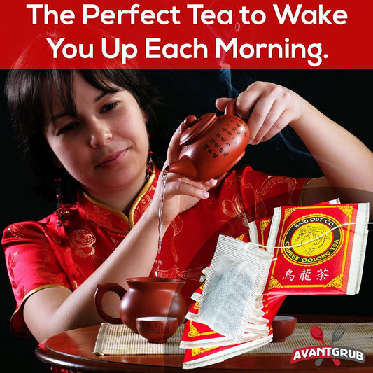 Authentic Restaurant-Grade Oolong Tea Bags 300 Pk. Premium Chinese Tea Sachets for Hot or Iced Caffeinated Drinks. Individually Packed Semi-Fermented Drink for Detox, Health Diet, Energy 19.2 Oz.