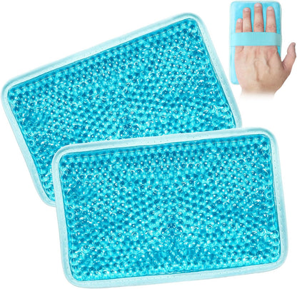 Gel Beads Ice Pack Ice Bag with Strap-1 Pack Reusable Hot & Cold Pack Compress for Knee, Shoulder, Foot, Back, Ankle, Neck, Hip, Elbow, Wisdom Tooth-7.76''x4.93''(Blue)