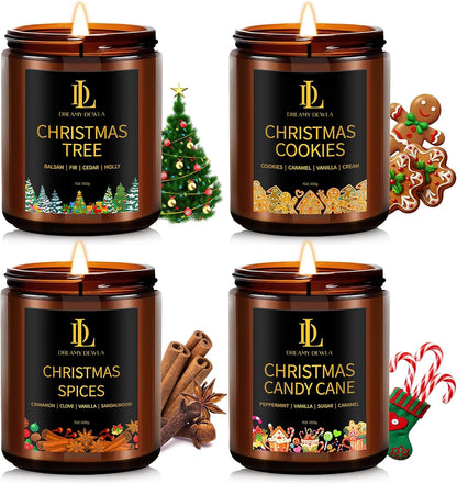 Scented Candles Set, 4 Pack Soy Candles for Home Scented, Candle Gifts for Women Men, 28oz 200 Hours Burn, Scents of Pineapple Cocktail/Coconut Vanilla/Pink Sands/Bahamian Breeze