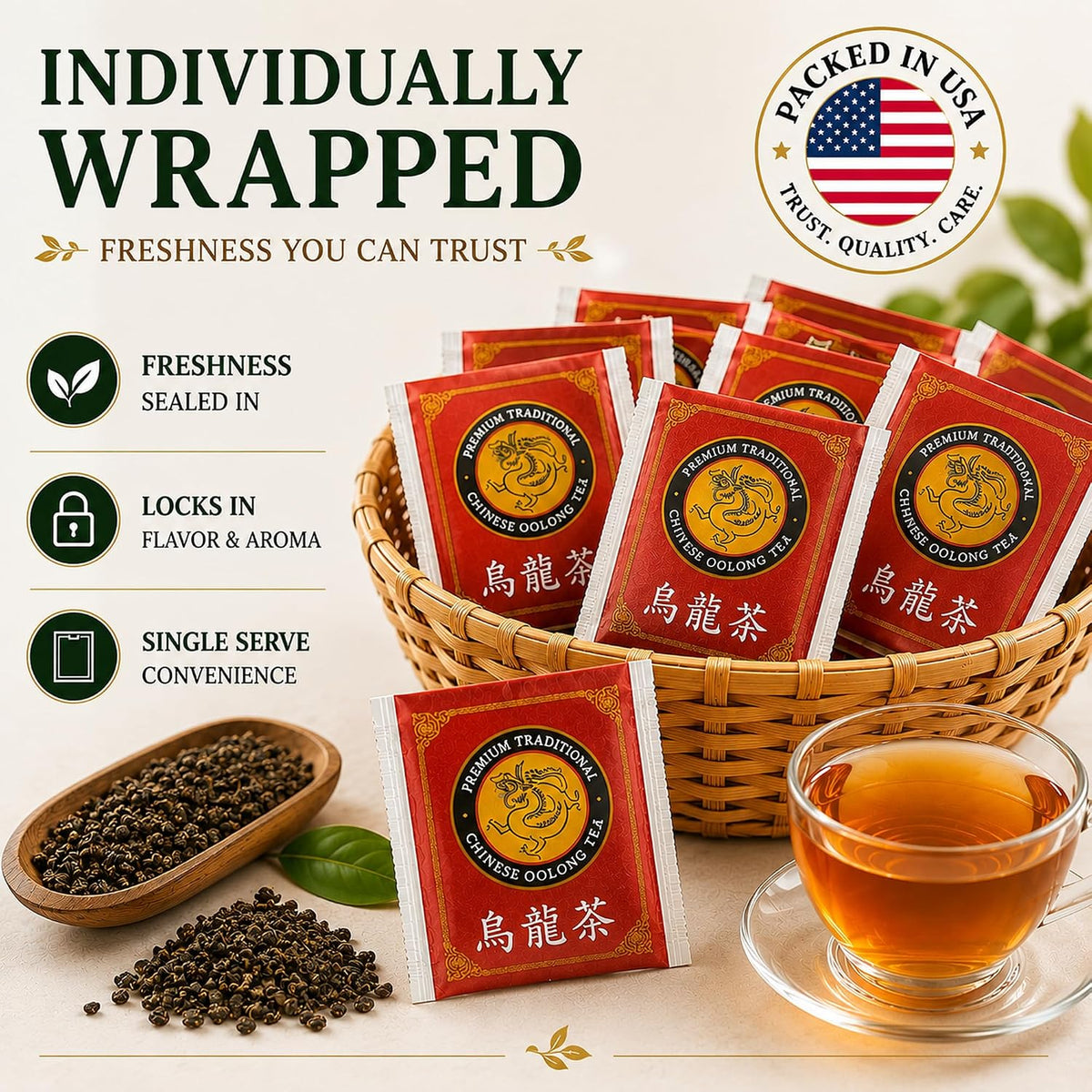 Oolong Tea Bags, Chinese Restaurant Tea, 40 Count