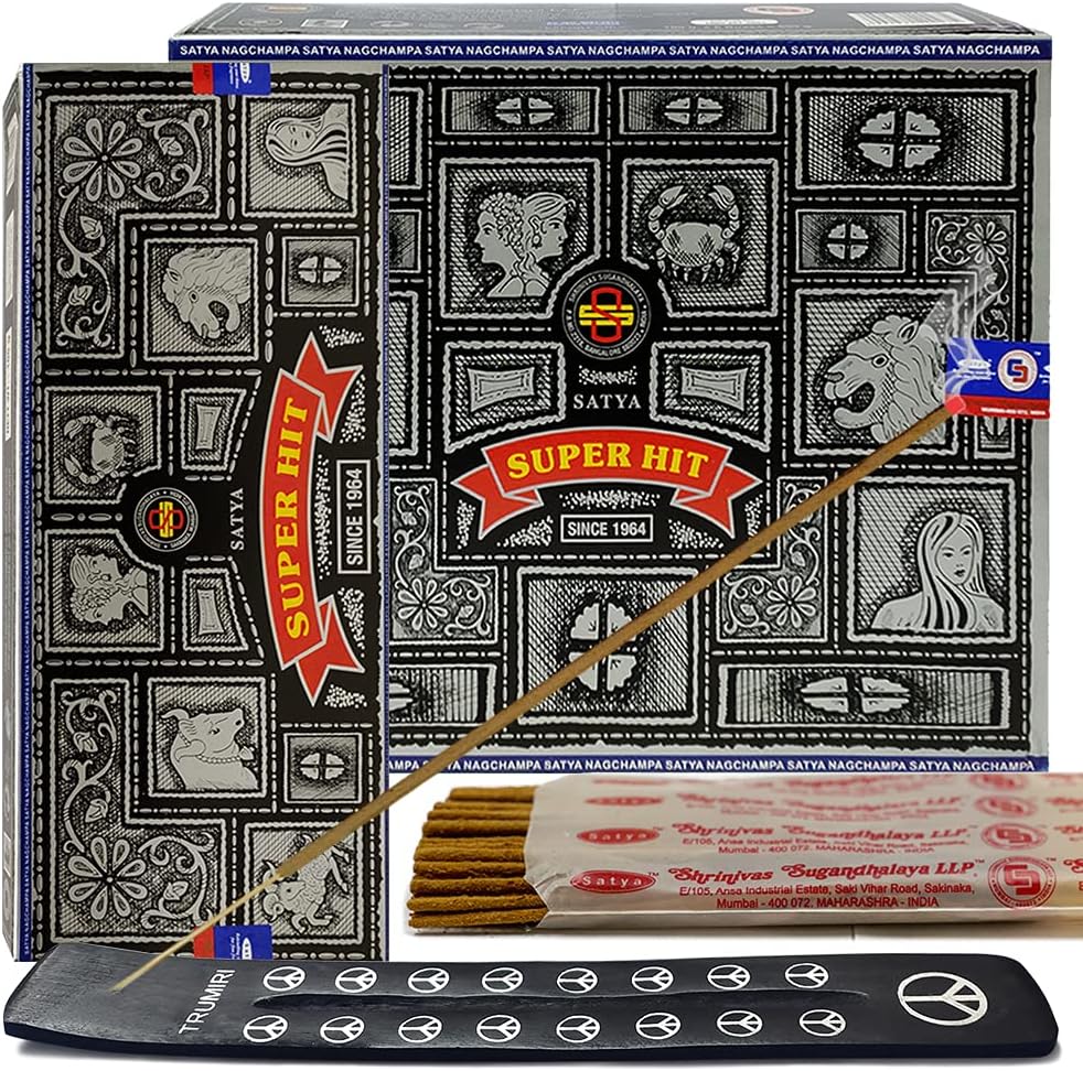 TRUMIRI Incense Stick Holder Bundle with Satya Sai Baba Nagchampa 250g Bulk Incense Sticks Nag Champa Agarbatti - Pack of 1 (Approx 250 Insence-Sticks)