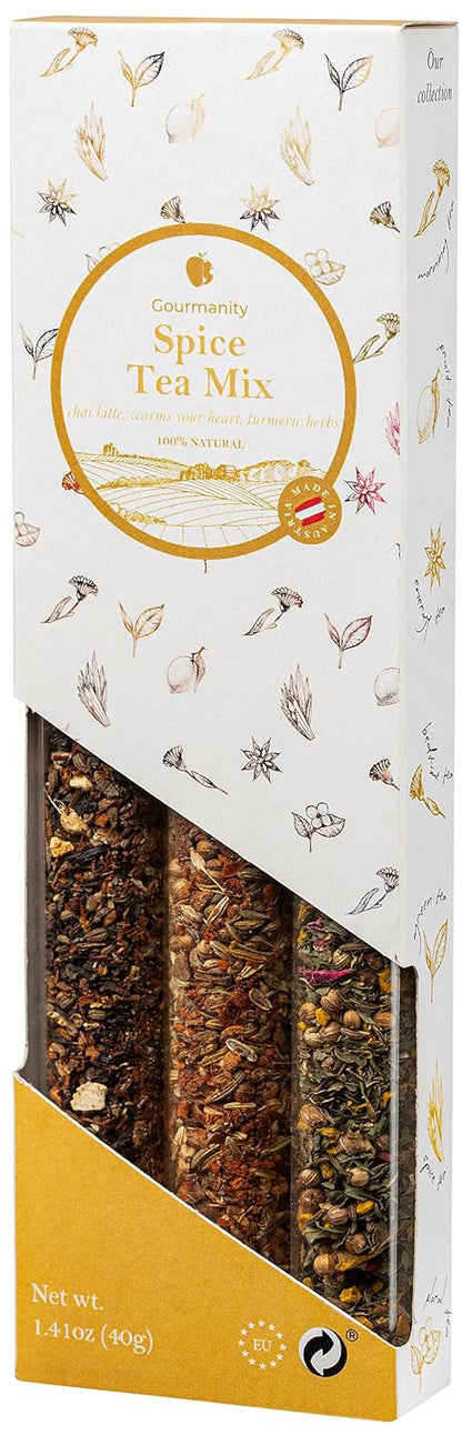 Gourmanity Bedtime Tea Sampler Gift Set, Naturally Calming Herbal Blends, Warm Up and Snuggle Down with our 3 Sleepy Tea Flavors, Product of Austria, 0.74oz
