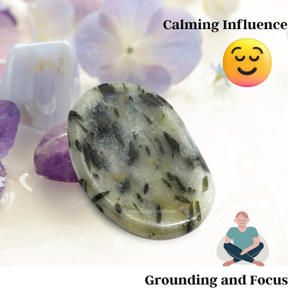 Amazing Gemstone Labradorite Thumb Worry Stone, Anxiety Stone, Healing Crystals - Piedra Crystal Fidget for Gift, Meditation, Calming, Relaxation, Stress Relief - Colors B