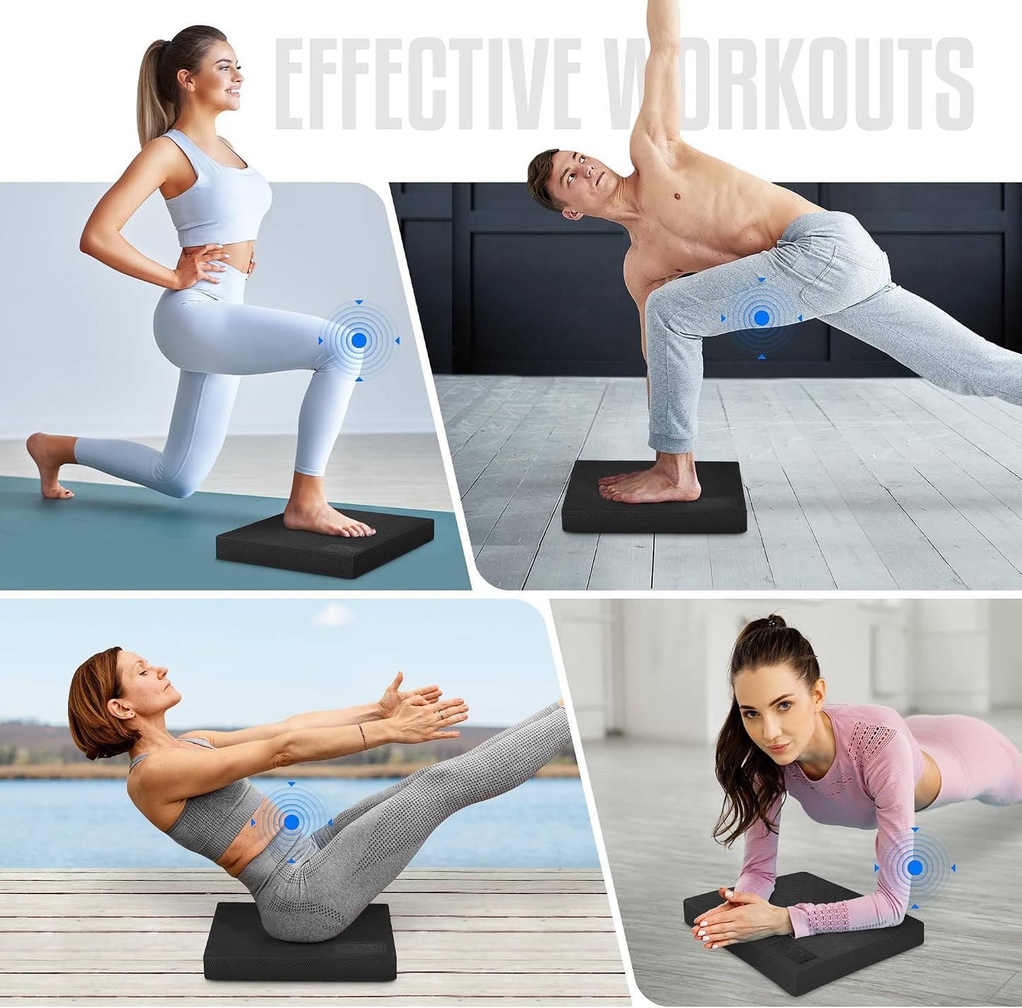 Yes4All Balance Pad, Nonslip TPE Foam Balance Pad with Upgraded Sizes - L, XL, XXL Balance Mat for Fitness, Yoga & Stability Training - Multicolor Options