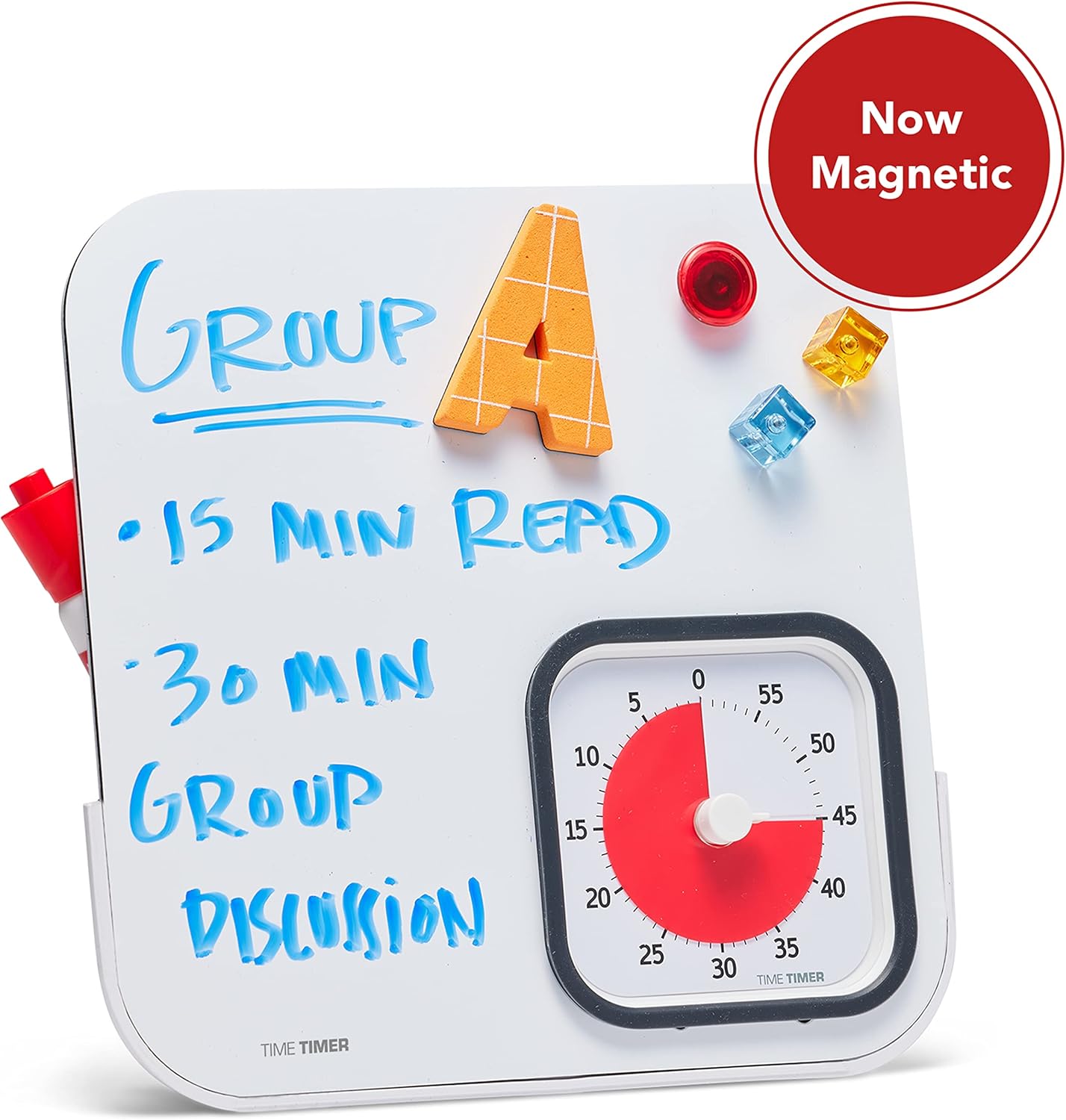 TIME TIMER MOD with Dry Erase Board — 60-Minute Visual Countdown Timer with Magnetic Whiteboard — for Notes, Chores, Classroom and Office Reminders, Visual Schedules, for Kids and Adults (Charcoal)