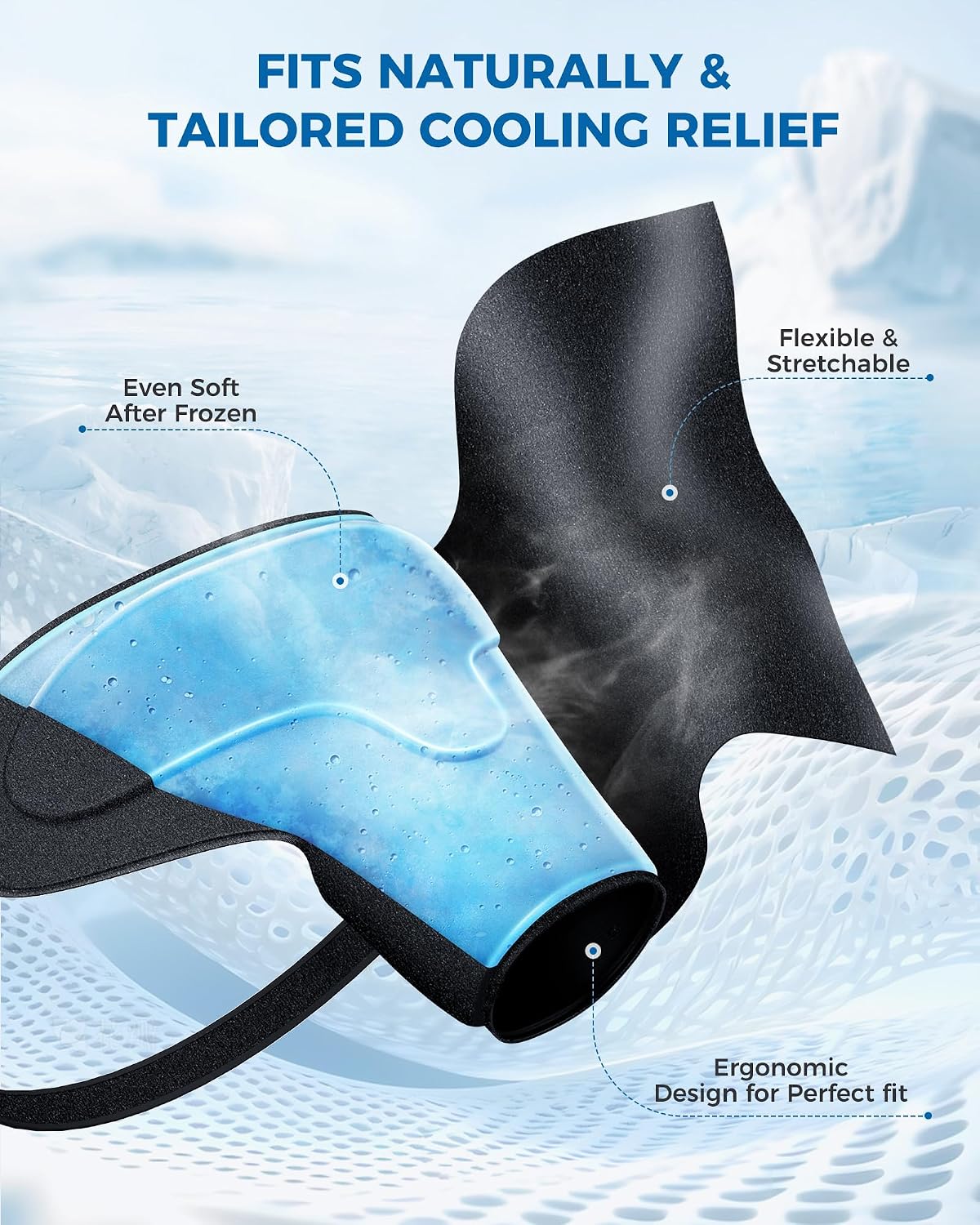 Shoulder Ice Pack Wrap with Triple Coldfocus Expert Gel for Long-Lasting Rotator Cuff Cold Therapy, Shoulder ice Brace Rotator Cuff Cold Therapy for for Pain Relief, Post Recovery (Universal)