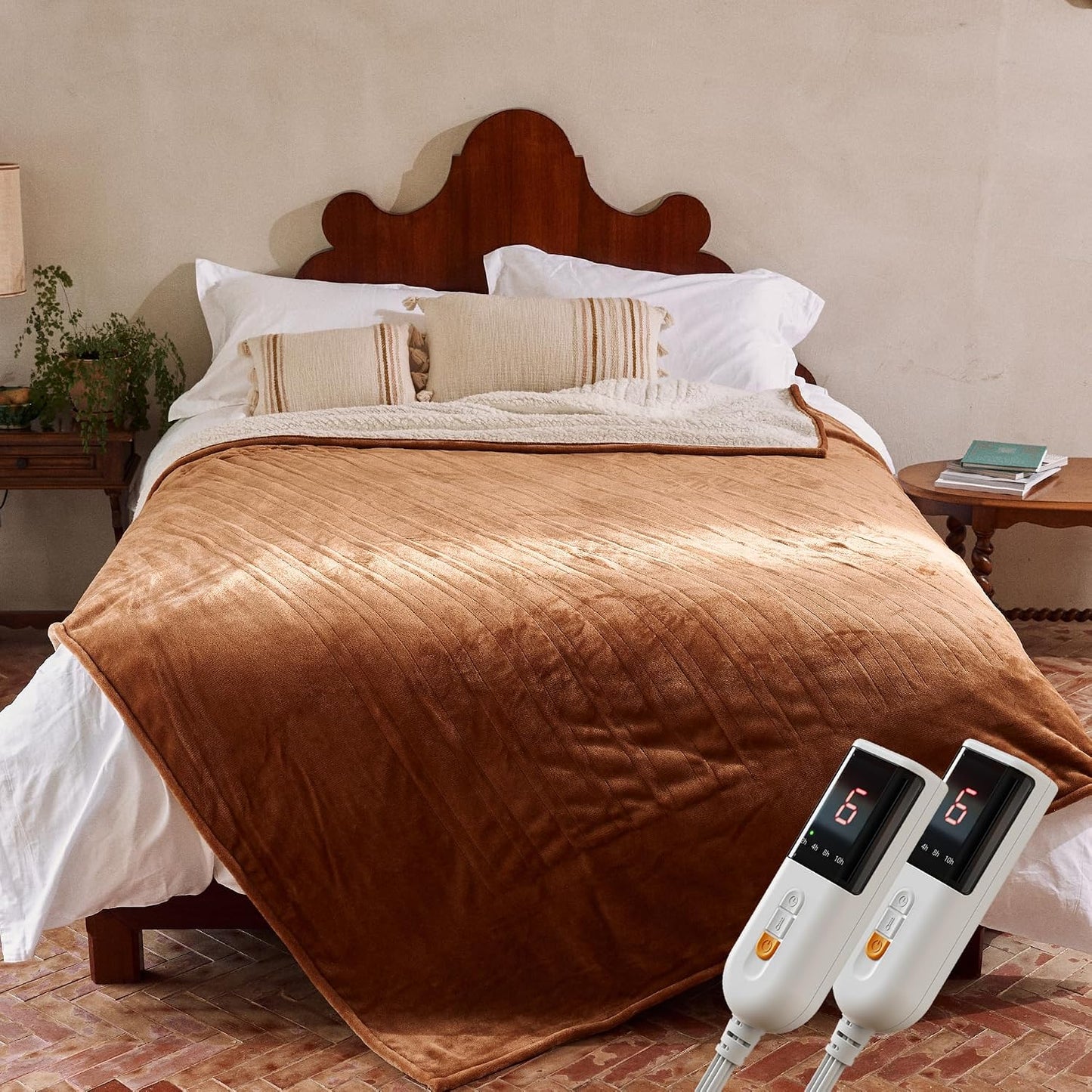GOTCOZY Heated Throw Blanket, 50''X60'' - Soft Silky Plush Electric Blanket with 4 Heating Levels & 3 Hour Auto Off, ETL Certified, Machine Washable (Grey)