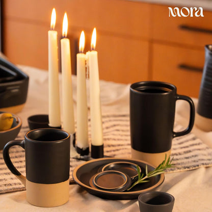 Mora Ceramics Large Tea Mug with Loose Leaf Infuser and Ceramic Lid, 18 oz, Portable, Microwave and Dishwasher Safe, Tall Coffee Cup - Rustic Matte Ceramic Glaze, Modern Herbal Tea Strainer, Olive
