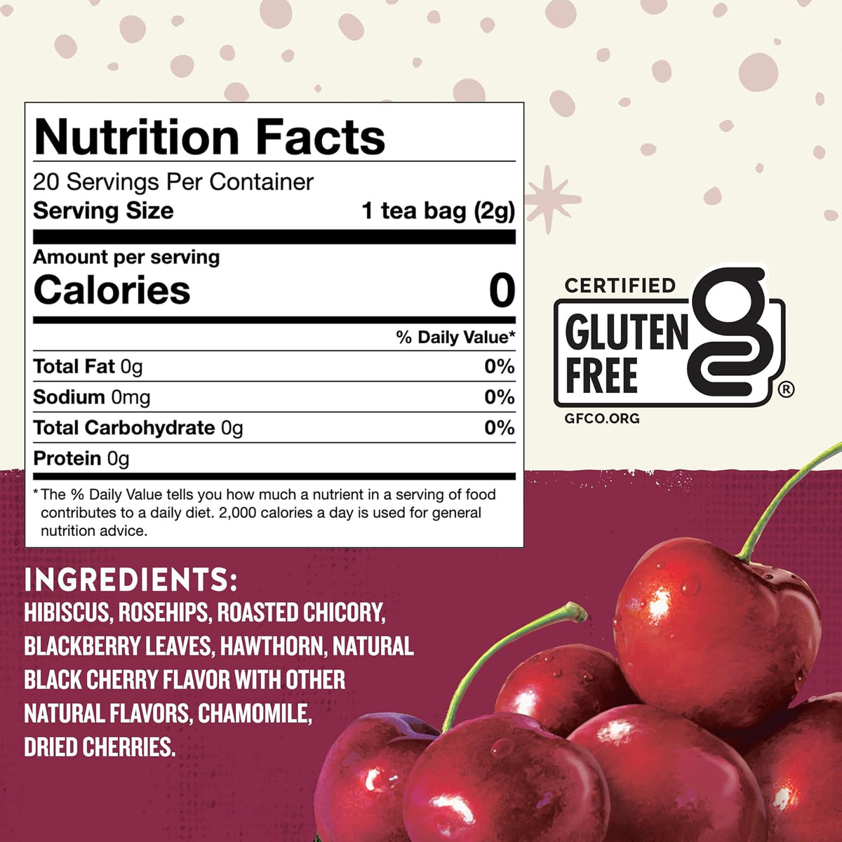 Celestial Seasonings Herbal Tea Bags, Black Cherry Berry, Flavored Tea Bags, 20 Count (Pack of 6)