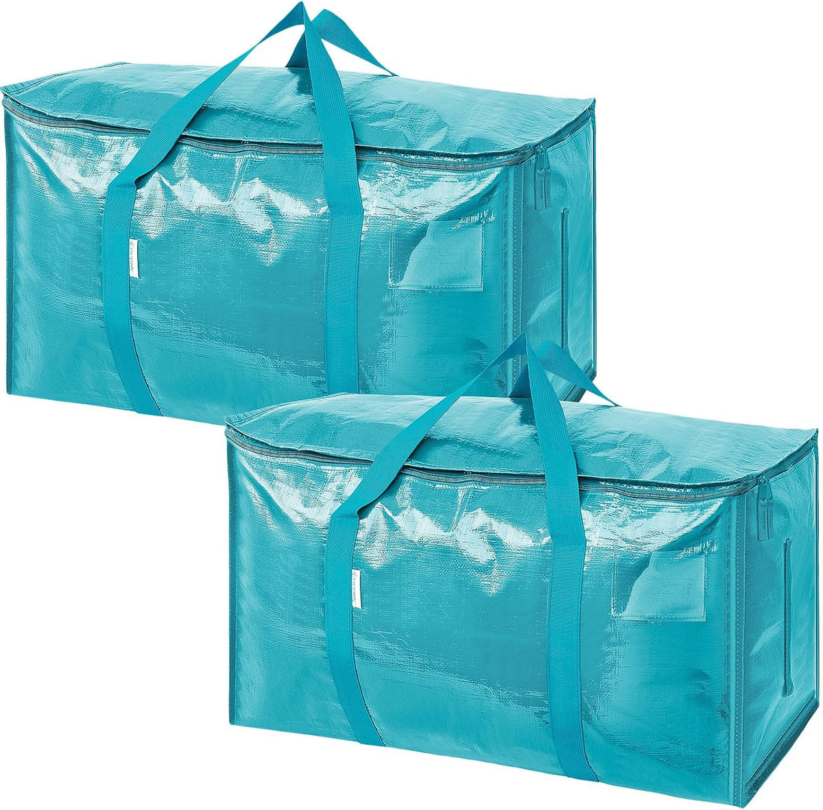 TICONN Extra Large Moving Bags Heavy Duty with Zippers & Carrying Handles, Durable Storage Bags Moving Boxes for Closet Organizers and Storage (Blue)