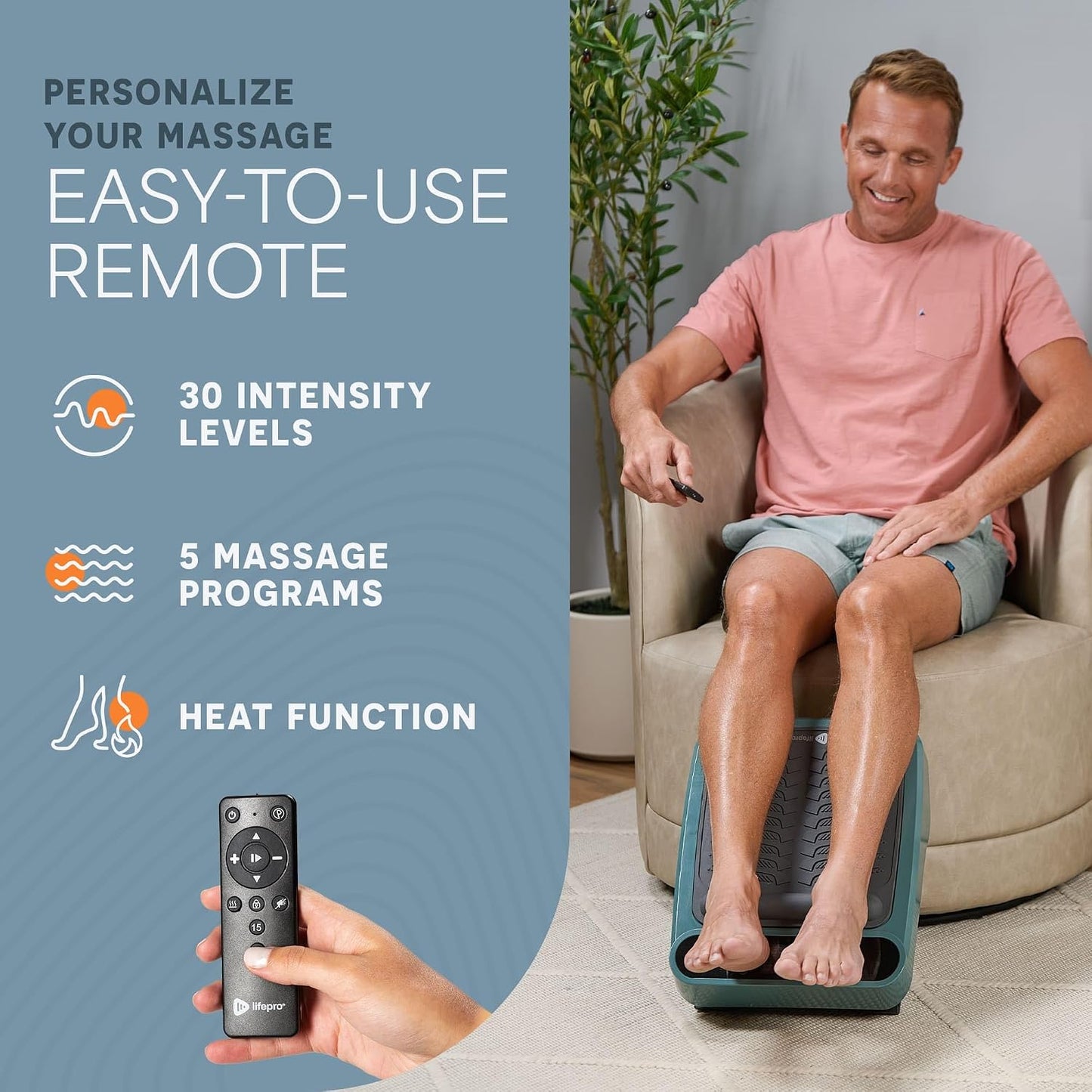 Lifepro VibraFlow Foot Massager for Neuropathy - Relaxing Calf and Foot Therapy with Heat Option for Maximum Soothing Relief - Massager for Blood Circulation and Revitalization