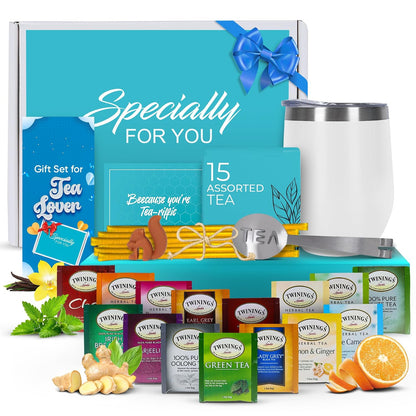 Modern Elegance Tea Tumbler Gift Set for Women, Teal