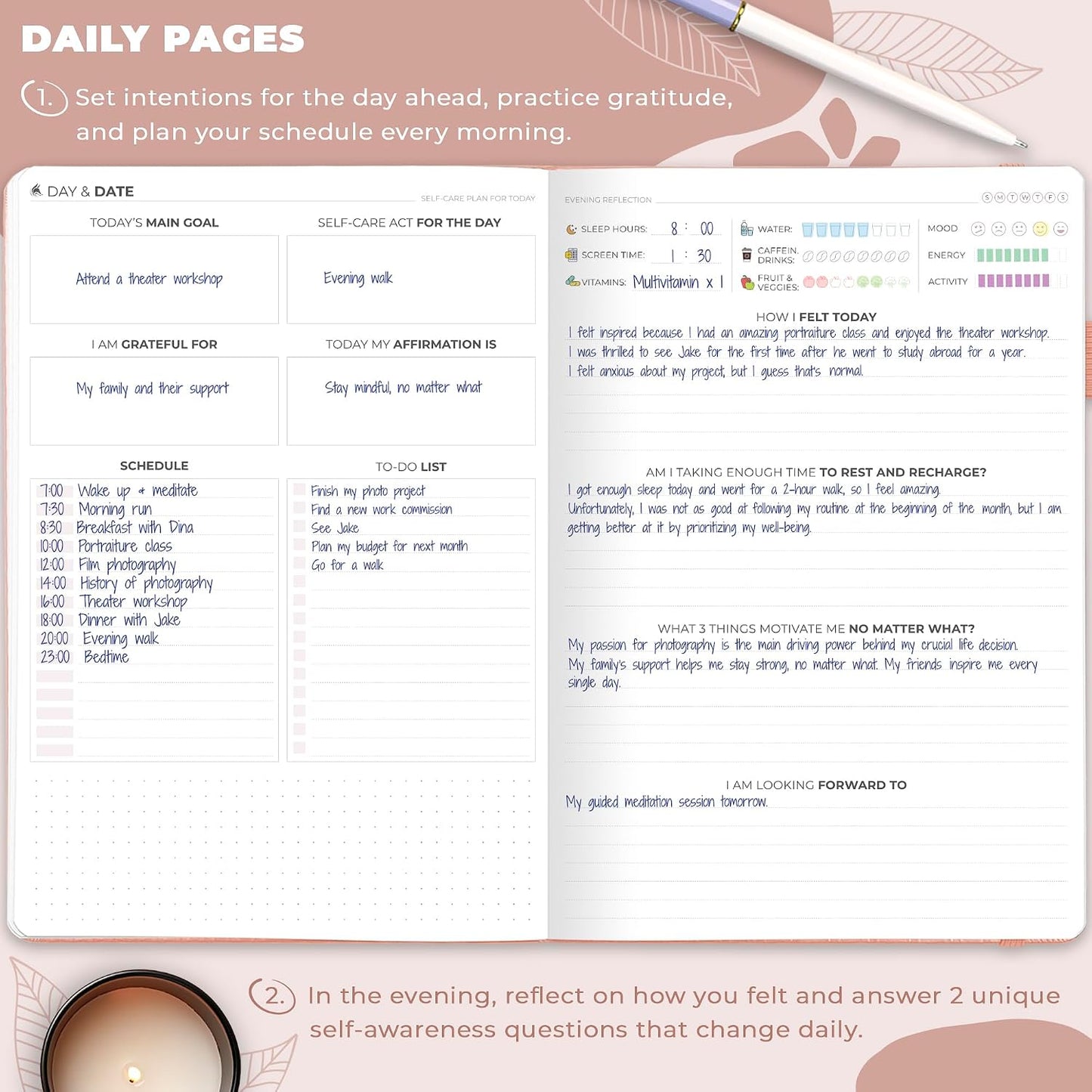 Clever Fox Self-Care Journal – Daily Reflection Notebook – Mental Health & Personal Development Planner, Meditation & Mood Log, A5 (Aquamarine)