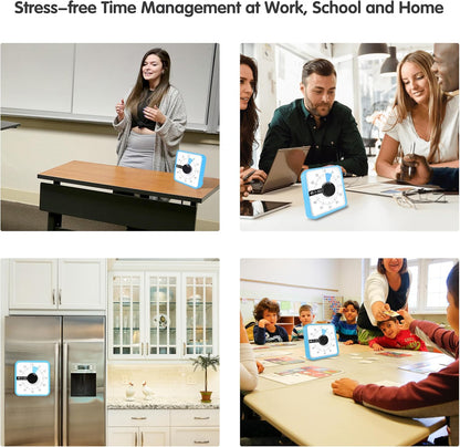 Visual Timer 7.5 inch; 60 Minute 1 Hour Countdown Timer for Kids Classroom Teaching Tool Home Office Meeting, Mechanical Countdown Clock for Exam Time Management Magnetic, Navy Blue with Colorful Disc
