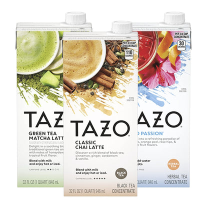 TAZO Classic Chai Latte Concentrate, 32 oz Carton