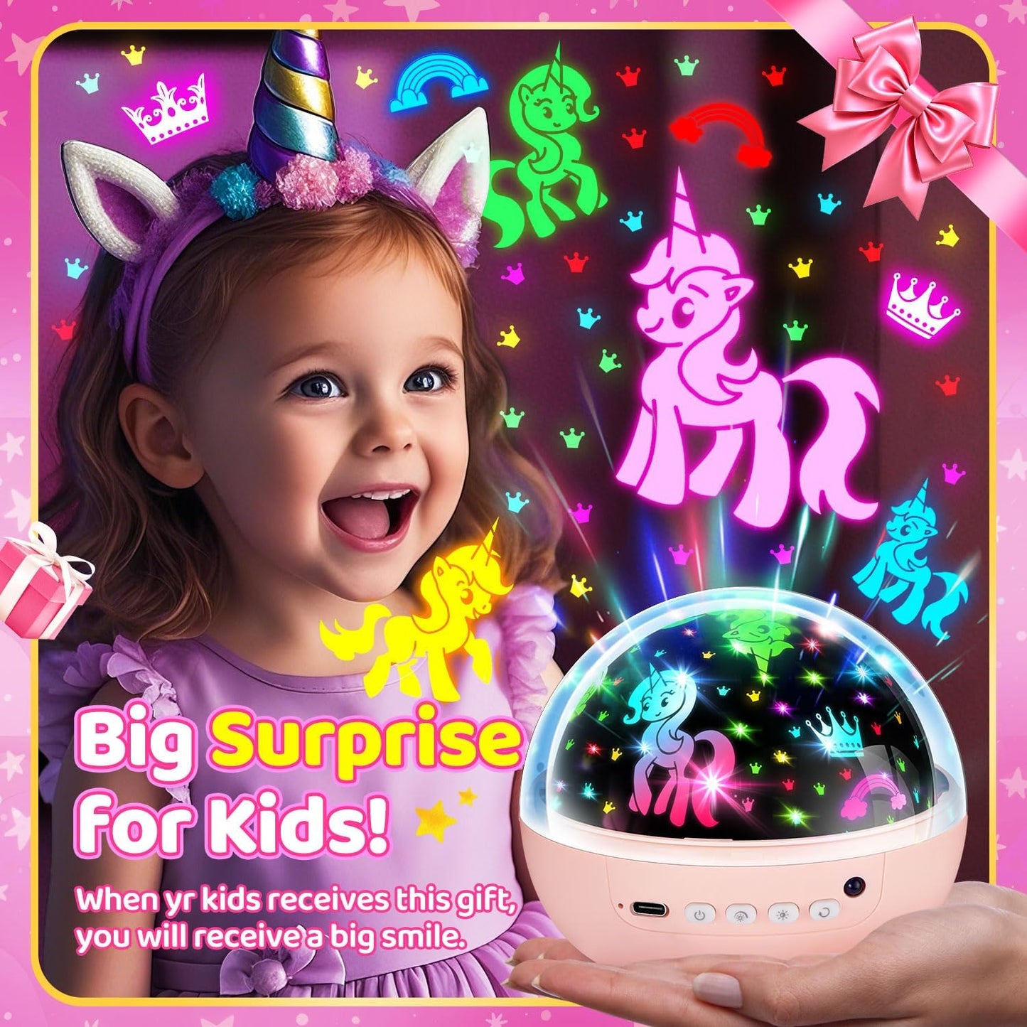 COOLNIGHT Night Light for Kids,93 Lighting+3 Films Kids Night Light Projector,Remote+Dimmable Star Projector,360° Ceiling Stars Glow in The Dark Stars,Christmas Gifts for 4 Year Old Boy Birthday Gift