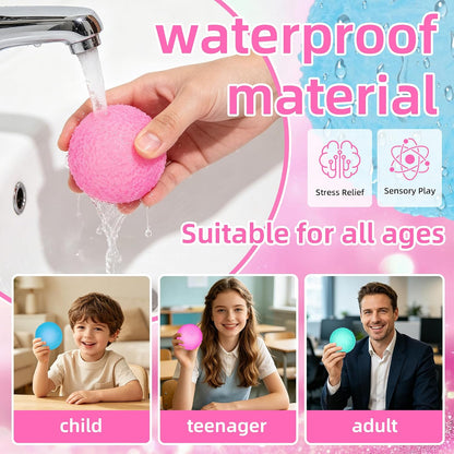3pcs Squishy Textured Stress Balls Silky Soft Memory Gel Squeeze Balls Squishies Fidget Balls for Anxiety Relief Squishy Ball Sensory for Kids/Adults Hand Exercises 1.85inch