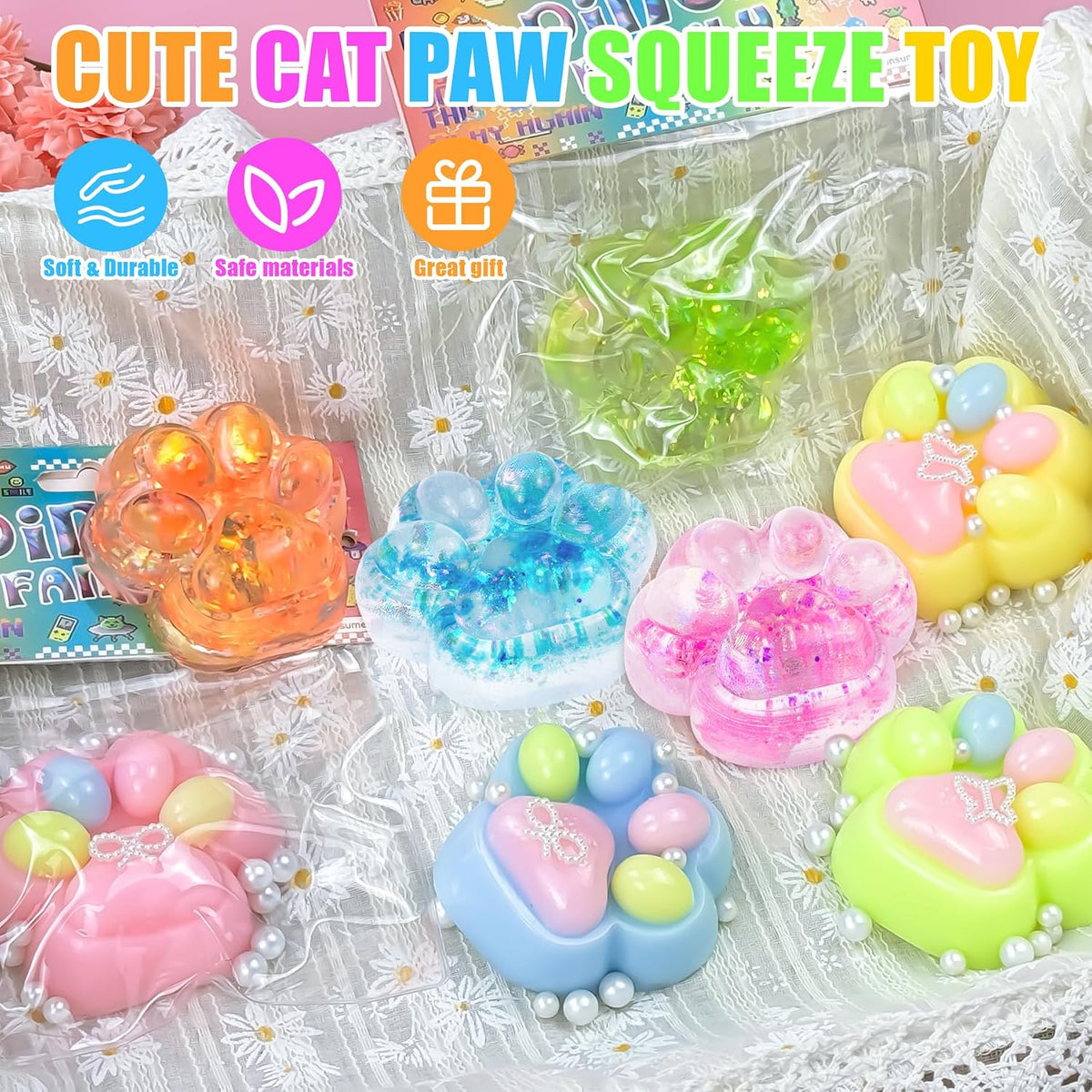 3Pcs Textured Stress Balls, Soft Sensory Fidget Toys Ball for Adults Kids