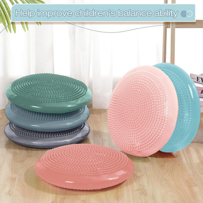 Amylove 6 Pcs Wiggle Seat Inflated Wobble Cushion for Sensory Kid 13 Inch Balance Disc Kids Flexible Seating Exercise Sensory Pad Chair Cushion for Classroom Office School (Bright)