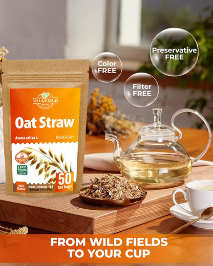 50 Bags Oatstraw Tea Oat Straw Herb Tea (Avena Sativa L.) - 50 Count 1.5g Bags Oat Straw Hierba De Paja De Avena