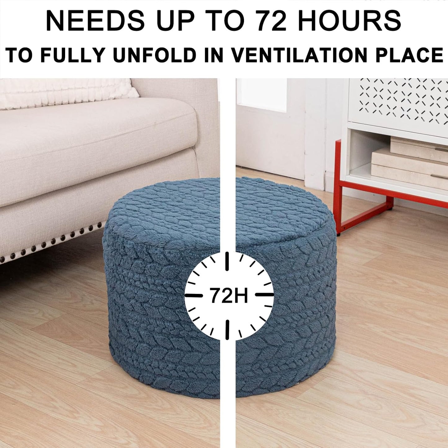 Round Pouf Ottoman 20 x 20 x 14 Inches Boho Poof Home Decor Floor Pouffe Ottoman Foot Rest for Couch Sofa Bean Bag Chairs Living Room Bedroom (Green)