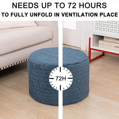 Round Pouf Ottoman 20 x 20 x 14 Inches Boho Poof Home Decor Floor Pouffe Ottoman Foot Rest for Couch Sofa Bean Bag Chairs Living Room Bedroom (Green)