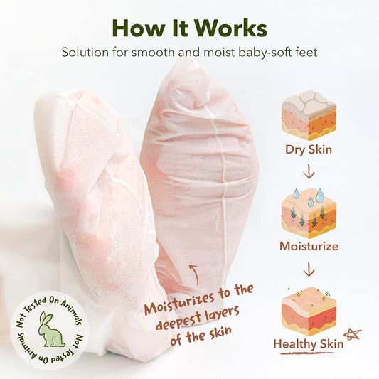 Purederm Foot Peeling Mask for Dry Cracked Feet, Exfoliating Treatment for Dead Skin & Calluses for Baby Soft Feet, 3 Pairs