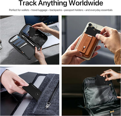 Air Tag Wallet Tracker Card, Rechargeable with Wireless Charging, Works with Apple Find My (iOS Only), Apple MFi Certified, IP67 Waterproof Item Finder for Wallet, Passport & Luggage
