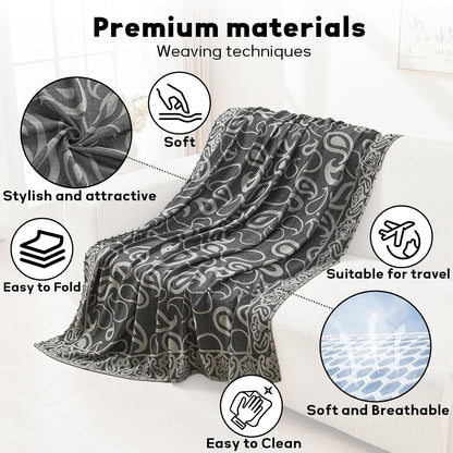 Travel Blanket Airplane - Ultra Soft & Lightweight Knit Design