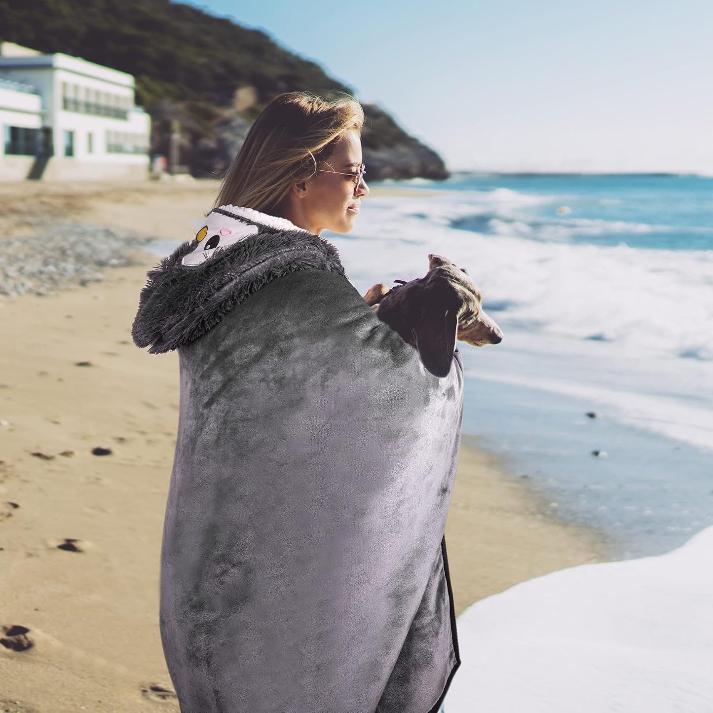 Penguin Wearable Hooded Blanket for Adults – Super Soft Warm Cozy Plush Flannel Fleece & Sherpa Hoodie Throw Cloak Wrap - Penguin Gifts for Women Adults Girls and Kids