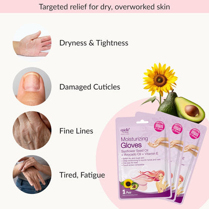 Epielle Hydrating Foot Mask 6 Pairs, Relieve and Soften with Shea Butter & Jojoba Oil, Deep Moisturizing Socks for Dry, Cracked Feet, Self Care Gifts for Women, Spa Kit