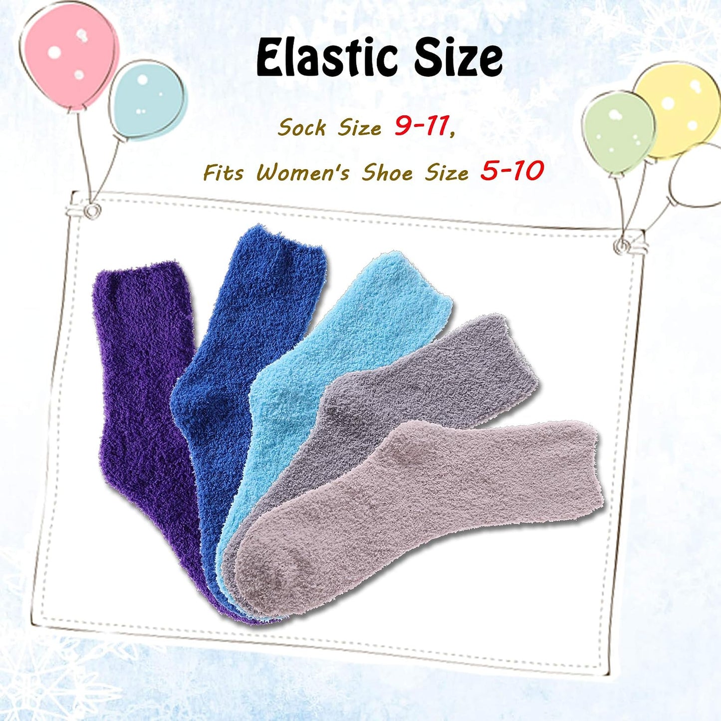 LANLEO 5/6 Pairs Womens Super Soft Fuzzy Plush Warm Winter Home Sleeping Slipper Socks