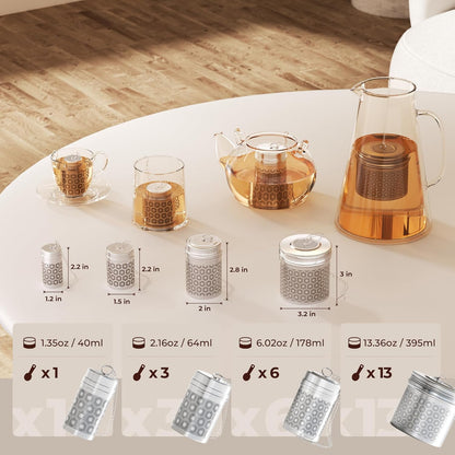 Reinmoson Large Tea Infuser for Loose Tea & Spice Infuser for Cooking, Extra Fine Mesh Tea Strainers, 304 Stainless Steel Loose Leaf Tea Steeper for Black Tea, Rooibos, etc
