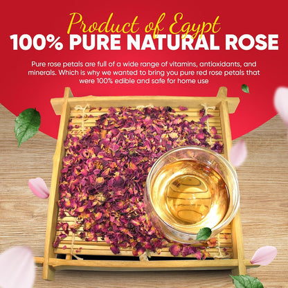 Greenhilltea Rose Petals Dried Flowers in Resealable Pouch, Edible Flowers for Herbal Tea, Rosewater, Baking, Decorating Desserts, 1 OZ bag