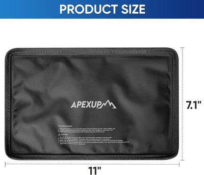 APEXUP Gel Ice Packs for Injuries Reusable, Flexible Double Sided Cold Packs for Injuries, Ice Pack for Knee, Shoulder, Back, Hip, Leg, Arm (Blue, 11"x7.1", 1PK)