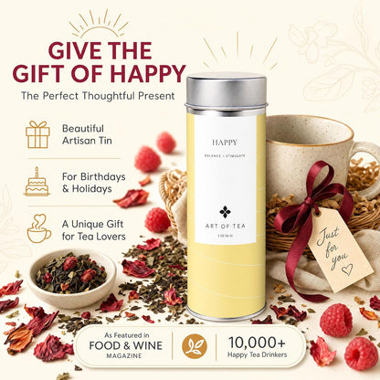 Art of Tea Organic French Lemon Ginger 1.5oz Loose Leaf Tea Tin, Caffeine Free Herbal Tea, Organic Rooibos & Lemongrass Ginger Tea, Premium Loose Leaf Herbal Tea for Relaxation & Digestion