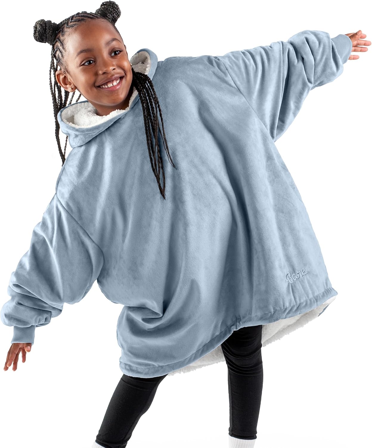 Bare Home Wearable Blanket Hoodie - Soft Plush Sherpa - Warm and Cozy - Oversized Wearable Blanket