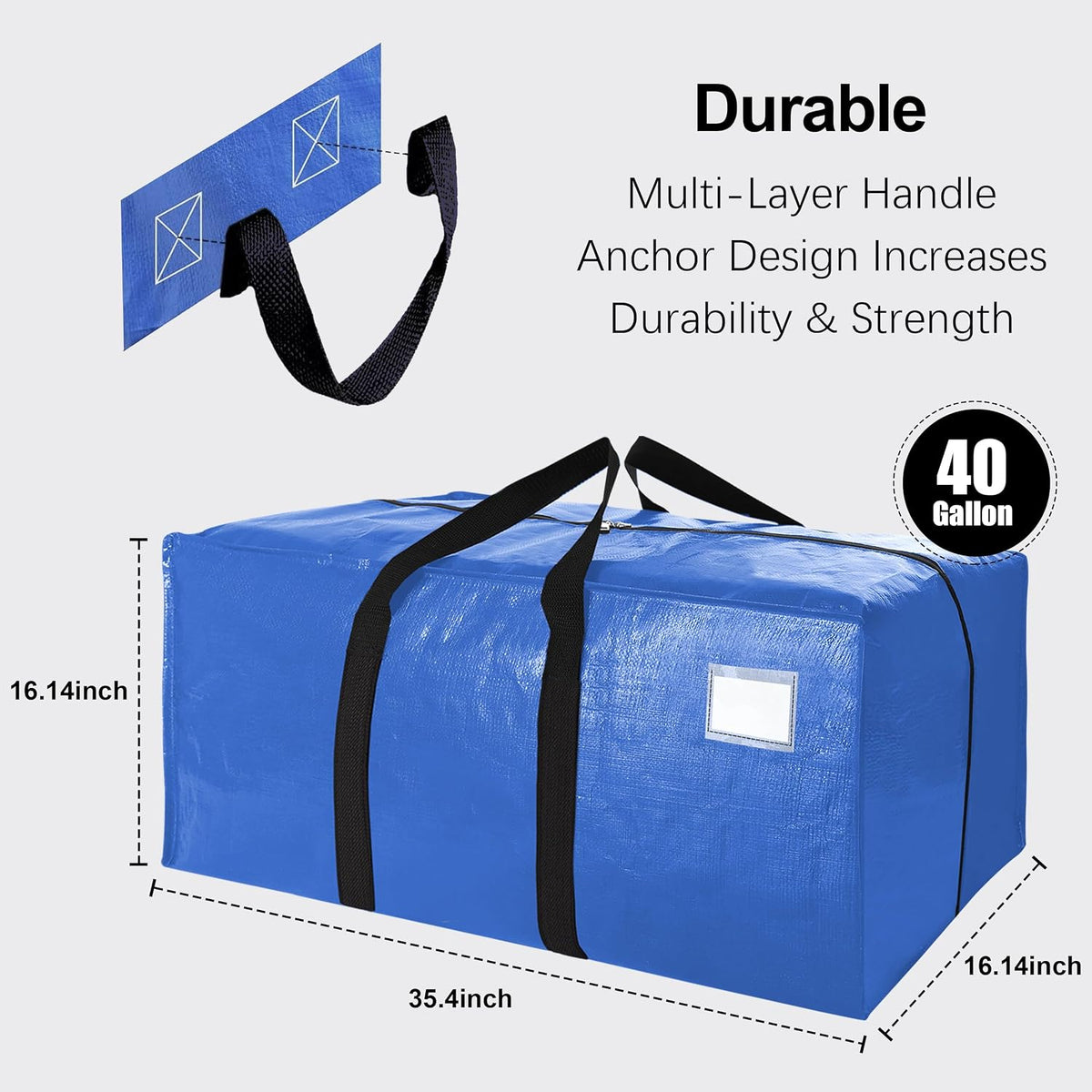 VELVETSURE Heavy Duty Extra Large Moving Bags W/Backpack Straps - Strong Handles & Zippers, Storage Totes For Space Saving, Fold Flat, Alternative to Box and Bin (Set of 6, Multicolor)