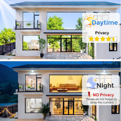 Coavas Blackout Window Film, 100% Light Blocking Privacy Window Film, No Glue Static Cling, Heat & UV Blocking, Removable Room Darkening Window Cover, Renter Friendly for Bedroom, 17.5x78.7Inch,Black