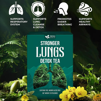 FreshDrinkUS, Premium StrongerLung Detox Tea, 20 Count, Caffeine Free