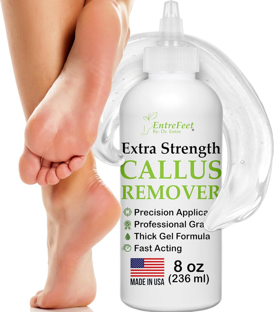 Dr. Entre's Callus Remover Gel Kit for Feet: Foot File, Pumice Stone, 5 Glove Pairs for Gel Application, Spa Kit, Foot Care, Pedicure Tools, Scrubber, 8oz