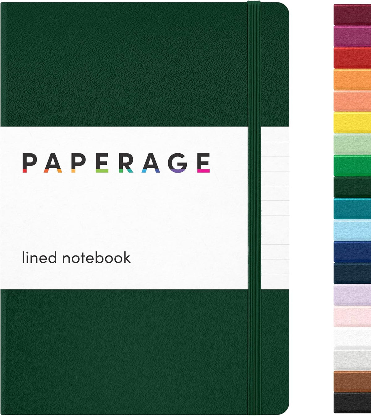 PAPERAGE Lined Journal Notebook, Hardcover Journal for Women & Men, 160 Pages, (5.6 in x 8 in), College Ruled Journaling Notebook for Work, School Supplies & Note Taking, (Black)