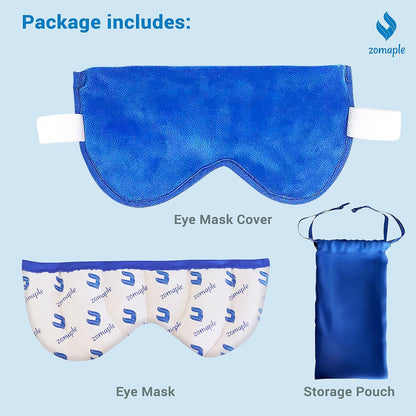 ZOMPALE Heated Eye Mask for Dry Eyes – Microwavable Moist Heat Eye Compress – Warm Compress for Eyes, Eye Strain & Stye Relief – Adjustable Strap, Washable Plush Cover, Reusable Eye Mask for Sleep